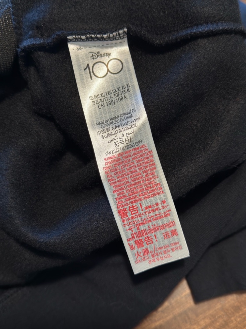 Disney | 100 Hoodie Black Embroidered Character Sweatshirt XL Oversized Cozy - Picture 6 of 6